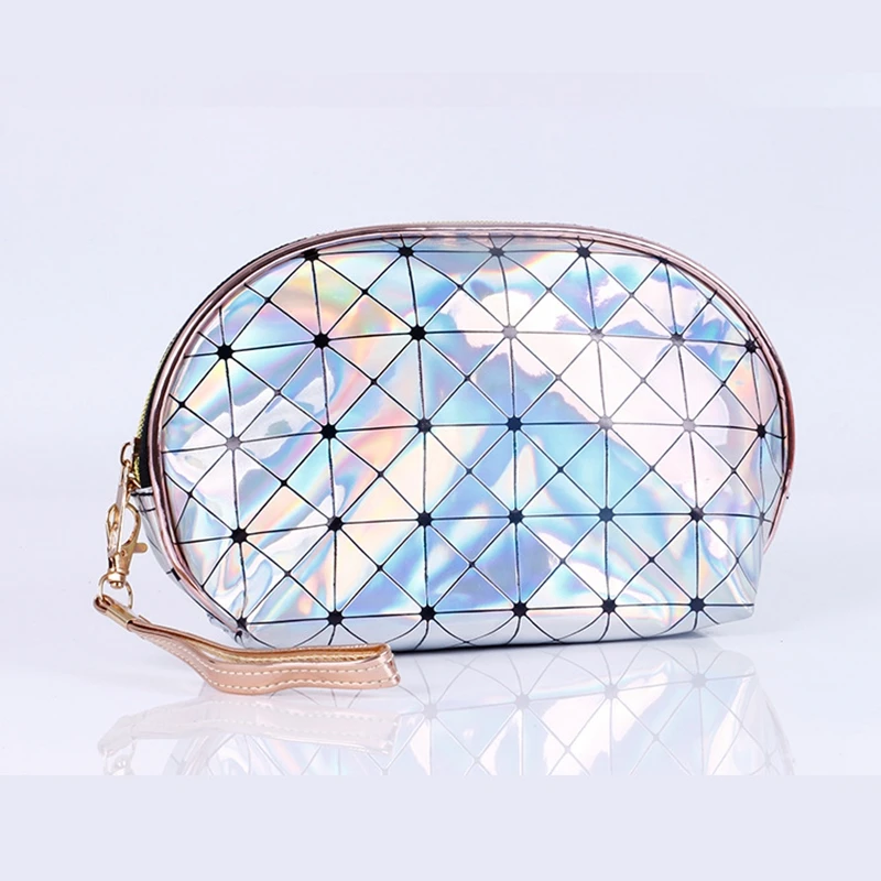 

Fashion Laser Cosmetic Bag PU Leather Travel Functional Waterproof Organizer Zipper Makeup Case Pouch Women Make Up Toiletry Kit