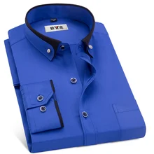 Мужская деловая рубашка MACROSEA, формальная рубашка с воротником на пуговицах, Модная стильная повседневная рубашка для весны и осени