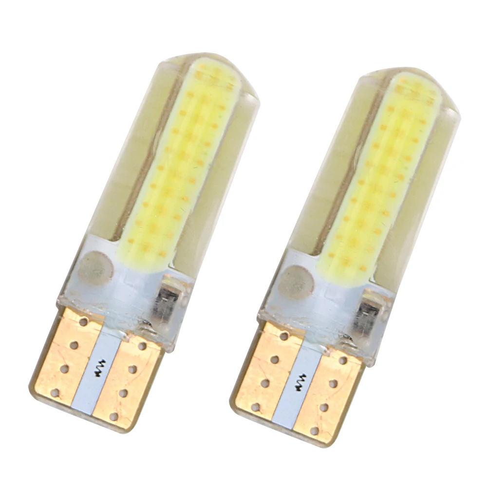 

Car-styling Universal Light Source Automobiles Dome Lamp T10 194 W5W LED Car License Plate Light Silicone 1 Pair COB