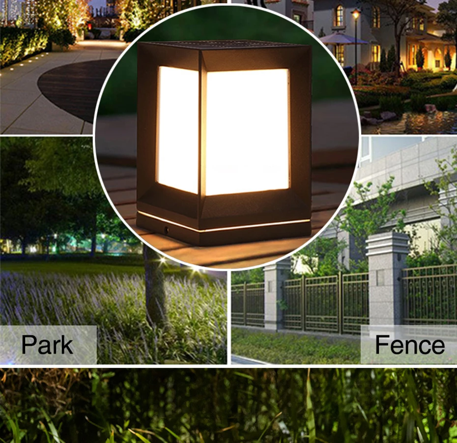Уличный солнечный светильник, водонепроницаемый квадратный светодиодный светильник на солнечной батарее, уличный домашний декор, лужайка, сад, патио, дорожка, солнечный светильник s