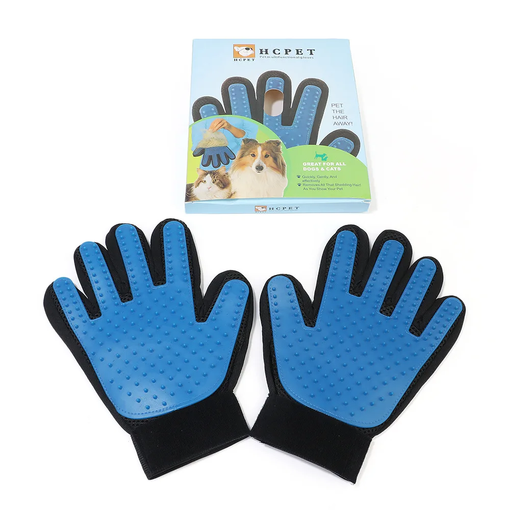 TINGHAO five fingers Pet Dog cat hair wash remover massage clean silicone bath brush pet gloves 0054 (23)