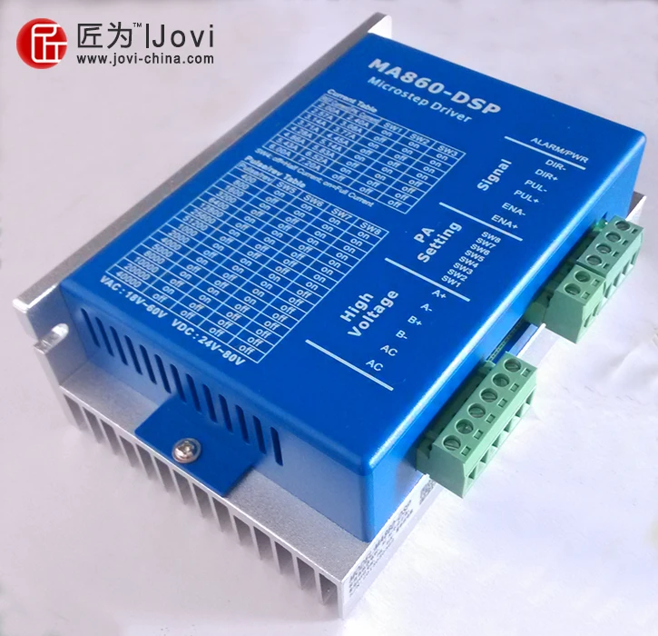 

New Product 2-phase stepper driver MA860-DSP design working 24V-80VDC or VAC16-70VAC output 6A current work with NEMA 34 motor