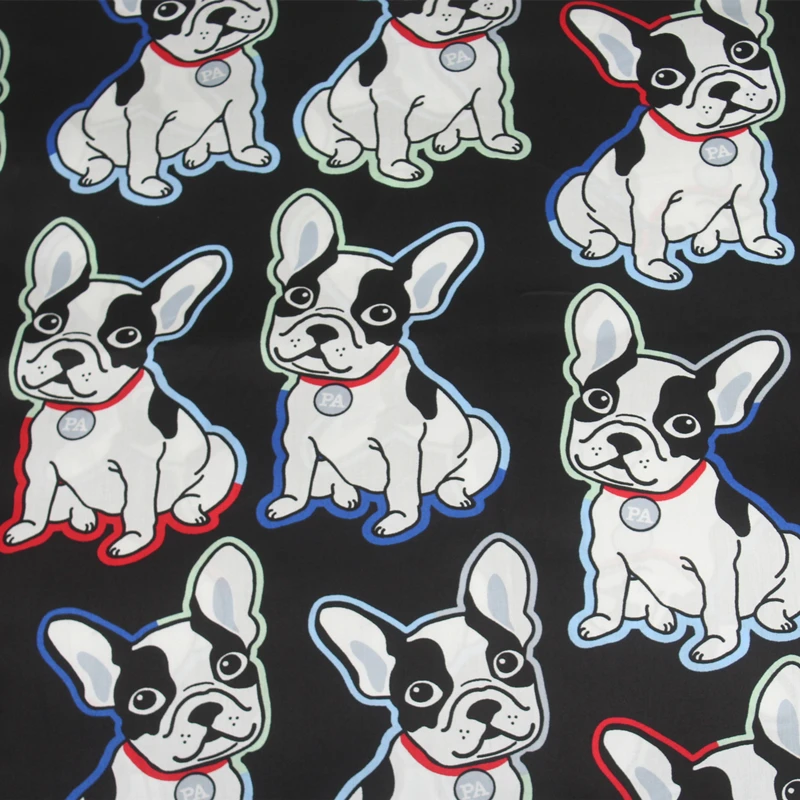 Cartoon French Bulldog Sewing Cotton poplin fabric DIY Handmade