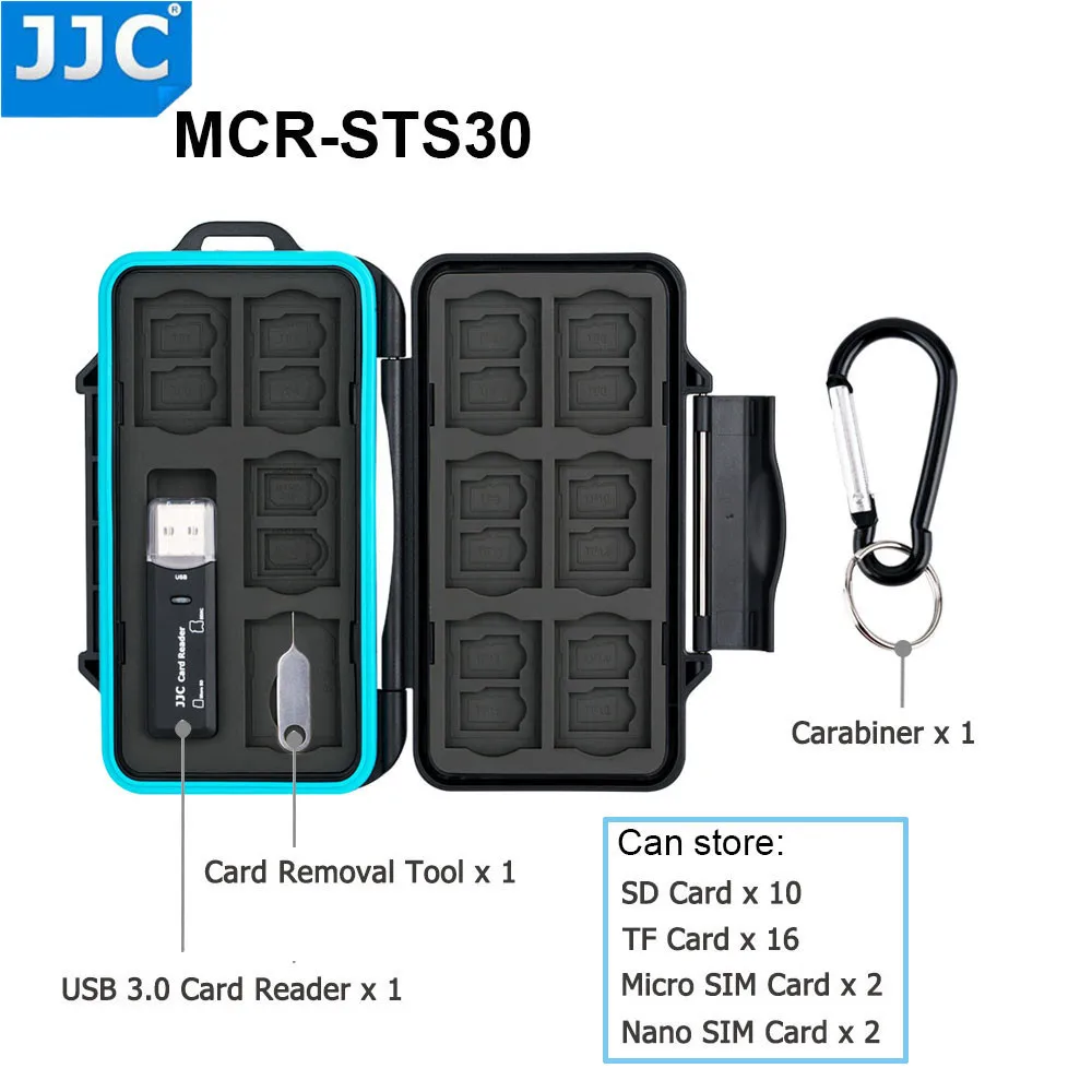 JJC камера хранения карт памяти Водонепроницаемый чехол для SD/Micro SD/TF/Micro SIM/Nano sim-карты - Цвет: MCR-STS30