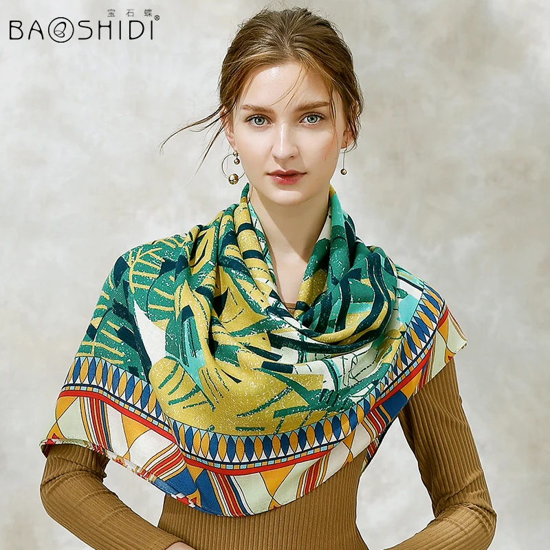 BAOSHIDI/2017 модные зимние шарфы из 100% шерсти для женщин теплые мягкие элегантные