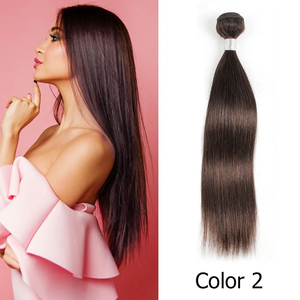 Mogul волосы бразильские прямые пряди с закрытием 2/3 пряди с закрытием натуральный цвет BrownNon Remy человеческие волосы натуральный цвет