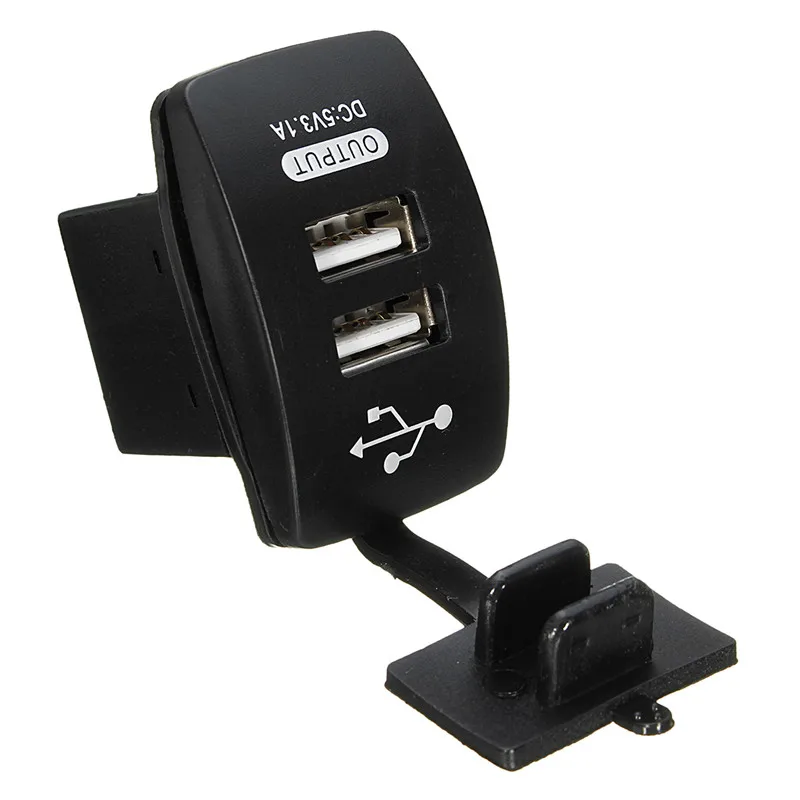 12/24V Dual USB Автомобильное зарядное устройство для сигарет розетка машинный Зарядное устройство Мощность адаптер 3.1A 5V Выход с светодиодный светильник для всех телефонов для Toyota/Skoda/VW/Audi