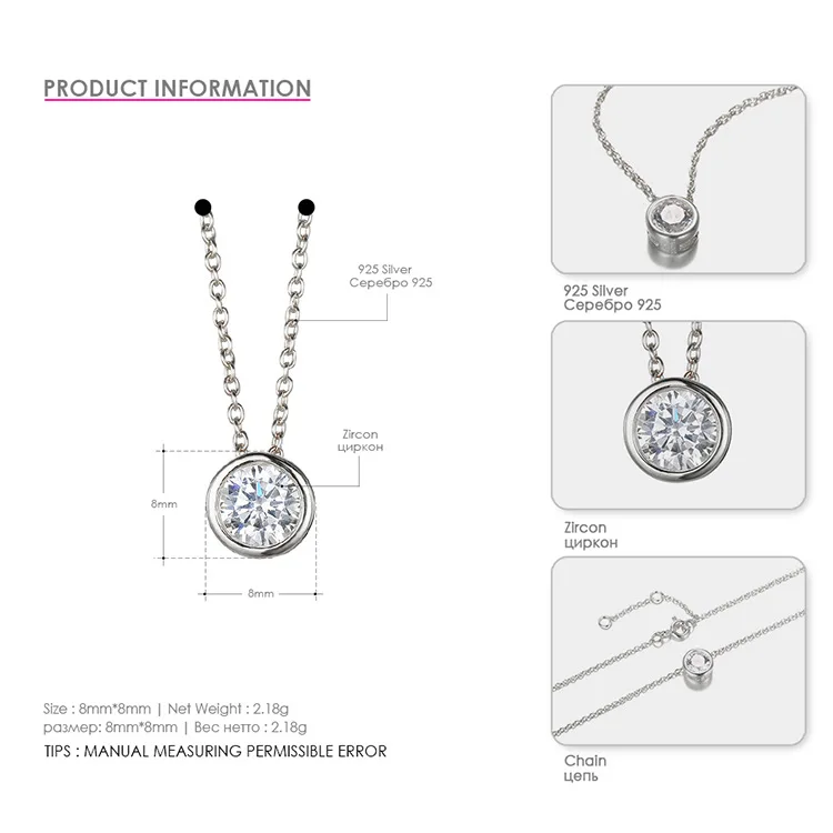 F.I.N.S 925 пробы серебряное круглое ожерелье из циркона ожерелье маленькая ключица ожерелье с подвесками на цепочке для женщин 925 серебряные ювелирные изделия