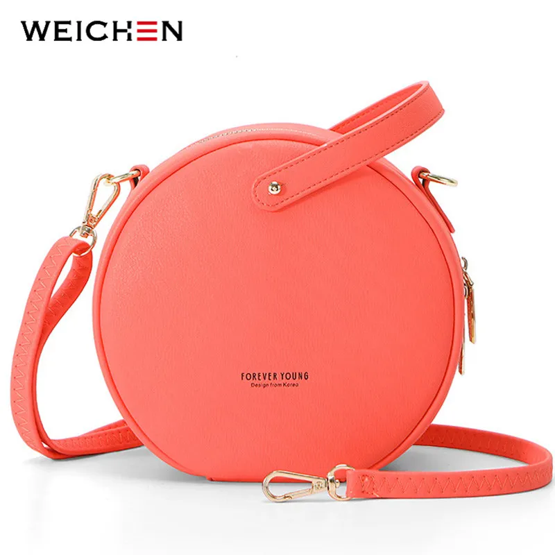 

WEICHEN New Coral Circular Women Shoulder Bag Women's Crossbody Messenger Bags Ladies Female Round Bolsa Handbag Bolsos Sac