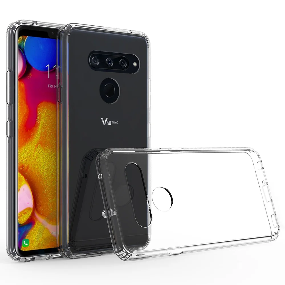 Гибридный ТПУ Жесткий прозрачный чехол для LG V40 Чехол Мягкий бампер Броня противоударный силиконовый чехол для LG V40 ThinQ/LG V30 чехол - Цвет: clear  bumper case