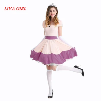 

Deluxe Adult Princess Peach Costume Women Princess Peach Super Mario Bros Party Cosplay Costumes Halloween Costumes