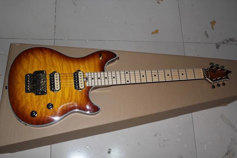 

Free shipping) 2009 EVH Wolfgang Edward Van Halen Sunset color Electric Guitar with Floyd Rose tremolo in Gold hardware