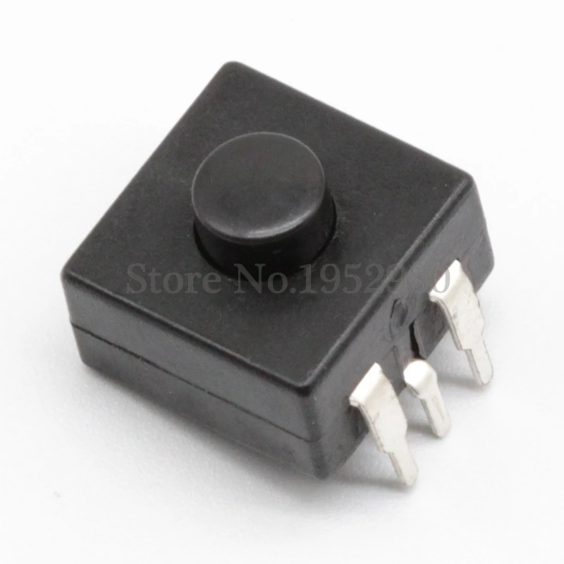 10PCS Flashlight Electric Torch Switches 1212 223YB Black Push Button