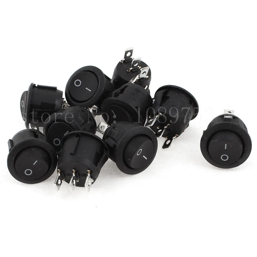 

50 x KCD1 Black Round 3P SPDT ON=OFF Rocker Power Switch AC