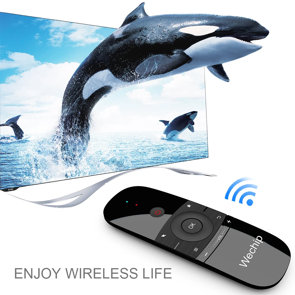 Wechip W1 2.4G Air Mouse 6-Axis Motion Wireless Keyboard Remote Control Infrared Remote Learning for Android TV BOX