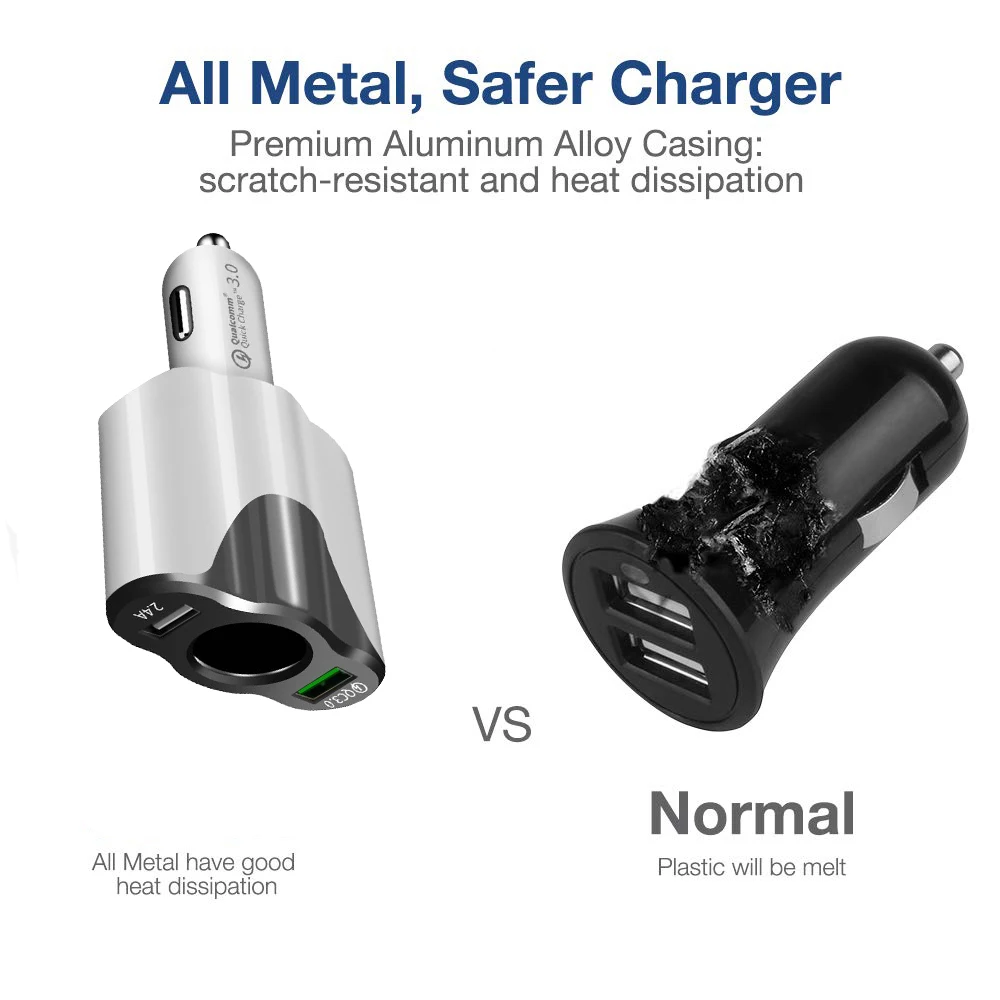 Быстрый Зарядное устройство 3 0 V автомобиль Dual USB DC 12 24 мобильных телефонов