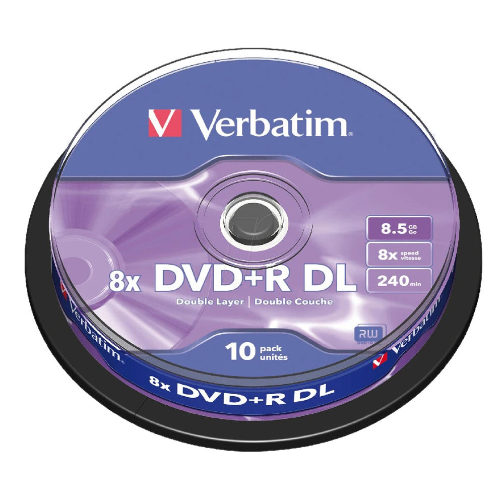 Dvd диски Verbatim 10pk шпиндель DVD+ R DL 8.5GB8x Bluray пустые CD Диски двухслойные записываемые носители компакт-диски Lotes