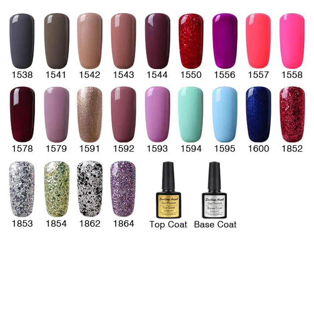 Smile Angel Bling Primer УФ гель лак для ногтей LED Soak off Top Base Coat долговечный дизайна
