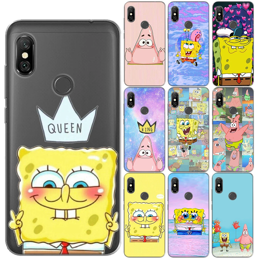 

For Xiaomi Mi A1 A2 8 Lite 9 Pocophone F1 5X 6X Cover SpongeBob Best Friend Soft TPU Case For Redmi 7 5 5A 6 Note 4 4X 5 6 7 Pro