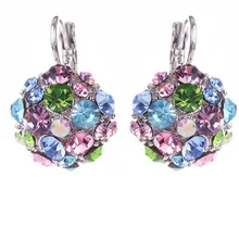 SHUANGR Мода 2 цвета летние пляжные принцесса CZ Кристалл Серги-Обручи из циркония серьги для женщин роскошный свадебный ювелирные изделия