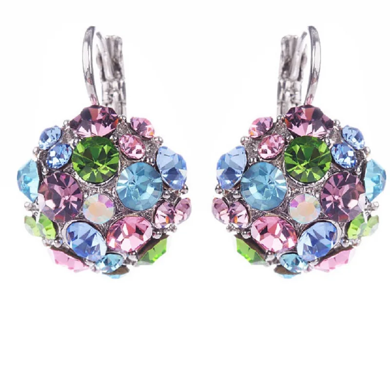 

SHUANGR Fashion 2 color summer beach Princess CZ Crystal Zirconia Hoop Earring for Women Luxury Wedding Bridal Jewelry