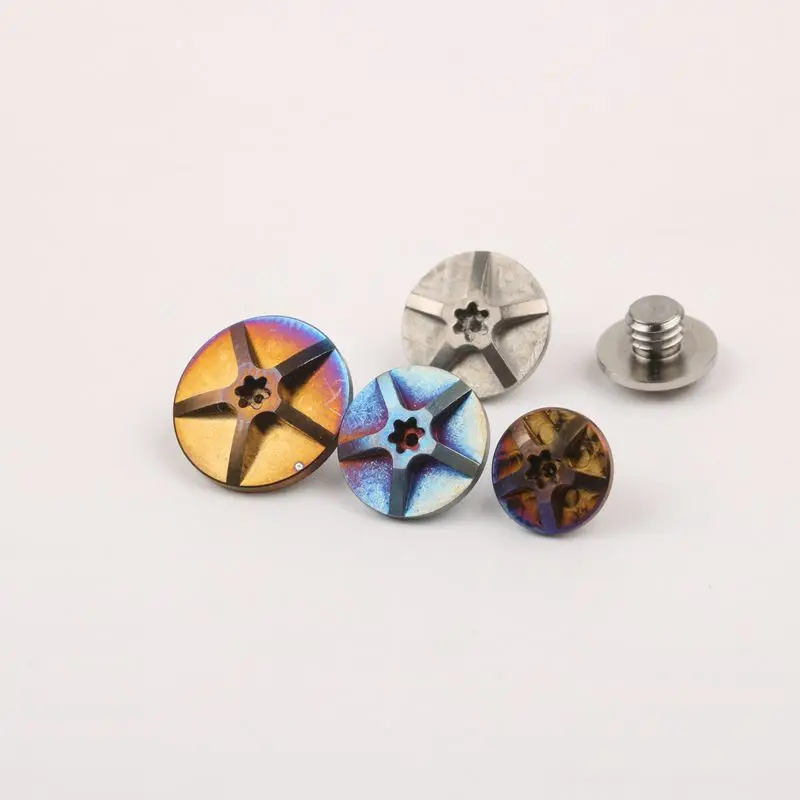 

6pcs lot Super Light M4x3mm TC4 Titanium Screw Bolt For knife handle Torx Head 8mm 10mm 12mm