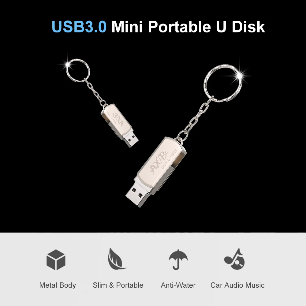 USB флэш-накопитель USB3.0 Мини Портативный U диск 128GB флешки автомобильный флеш-накопитель серебристый для ПК ноутбука