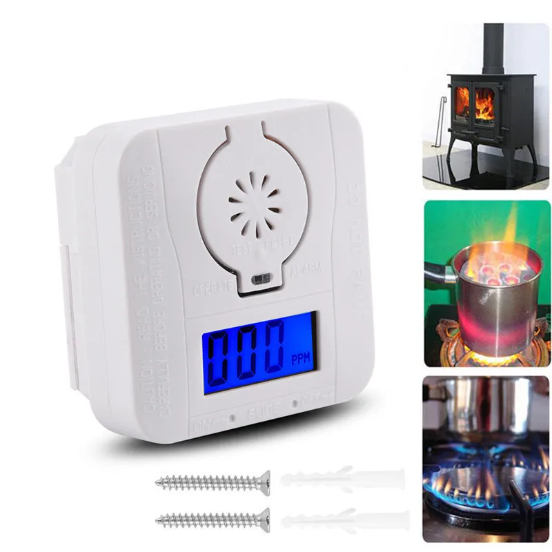 

LCD Carbon Monoxide Detectors 85DB High Sensitive Gas Alarm Smoke Sensor For Kitchen Warning CO Poisoning Detector Home Security