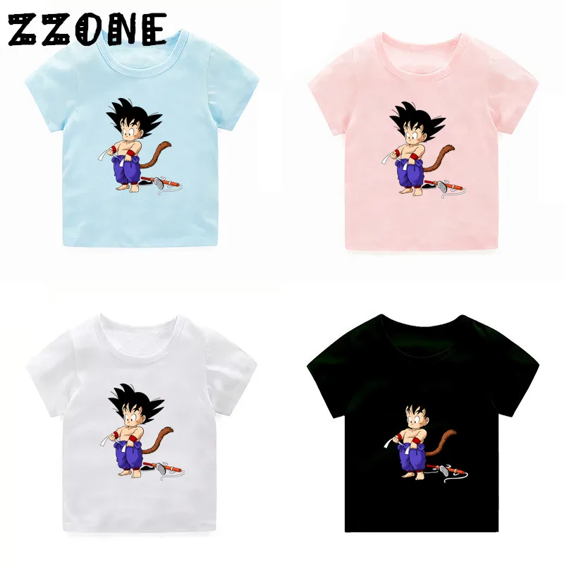Детские футболки с героями мультфильмов «Гоку», Детская летняя футболка с аниме «Жемчуг дракона», Забавные топы для мальчиков и девочек