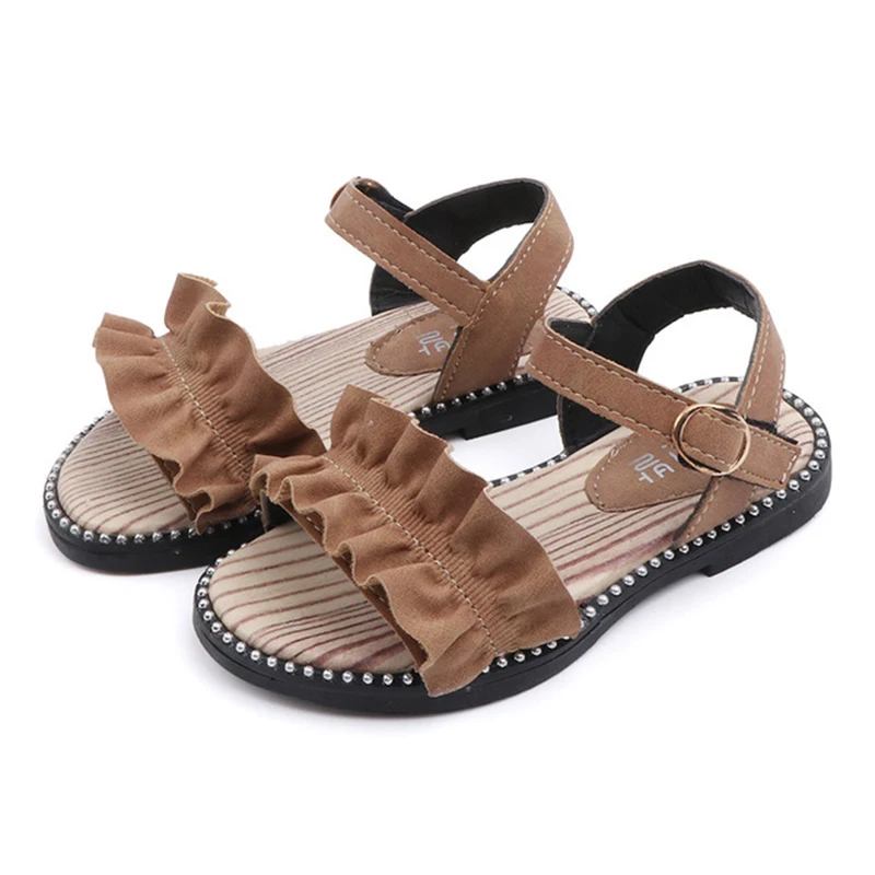 Bekamille обувь для девочек летние сандалии модные однотонные Цвет девушки цветка туфли принцессы Детские Алмазные плоские сандалии мягкая