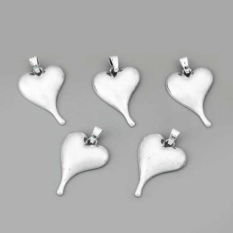 3 шт тибетские серебряные большие тона Любовь аксессуары в форме сердца Подвески для ожерелье ювилирные изделия фурнитура делая 59x42 мм