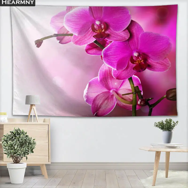 

Background Fabric Valance Tapestry Wall Hanging Custom Orchid Flowers Bedroom Living Room Blanket Yoga Beach Towel Tablecloth