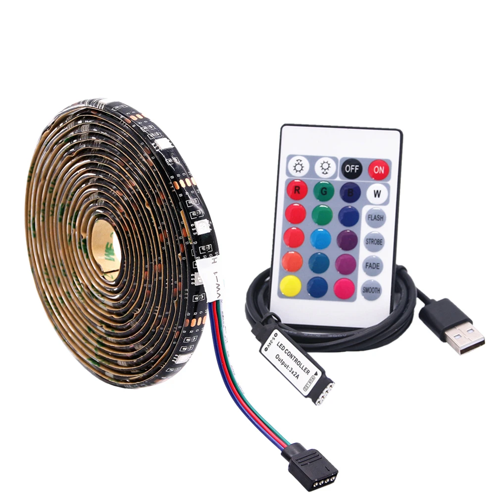 SMD 5050 USB LED Strip Light RGB Flexible Tape String Lamp for TV Background