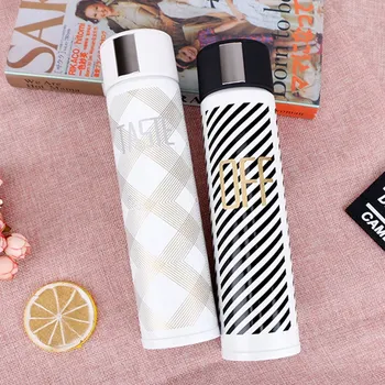 

2018 Classic Color Grid Insulation Cup Vacuum Flask Line Grid Thermos Stainless Steel Water Bottles Kettle Insulation Coffee Cup