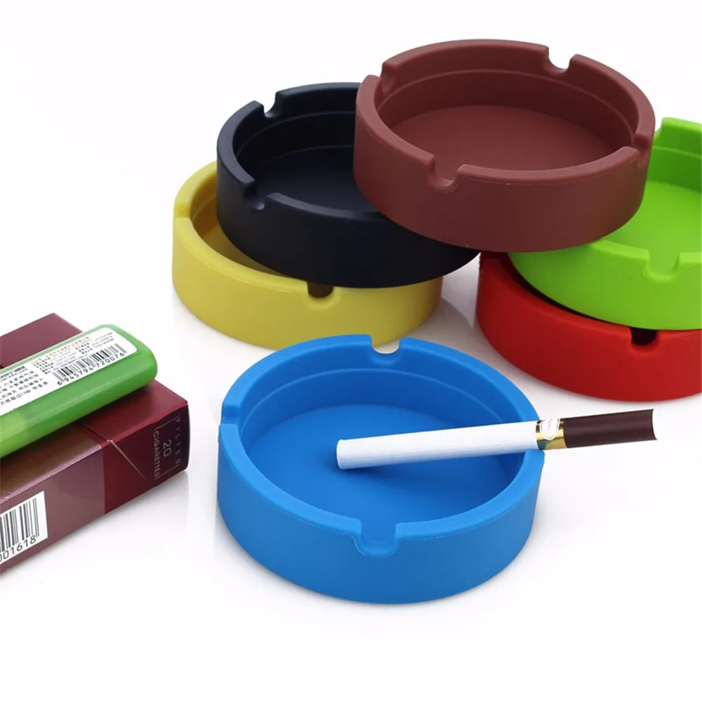 

2018 New Men Ashtray Silicone Round Ashtray Eco-Friendly Colorfull Premium Silicone Rubber High Temperature Smokeless Wholesale