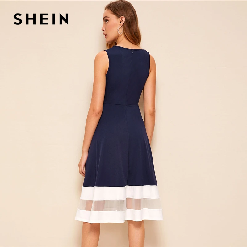 SHEIN متعدد الألوان تعادل عارية الذراعين الاستوائية طباعة الصيف بوهو مثير اللباس المرأة كم كاب صالح ومضيئة العميق V الرقبة البسيطة فساتين