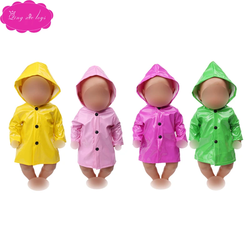 

Doll clothes Cute 4 color raincoat fit 18 inch Girl doll and 43 cm baby dolls accessories f539