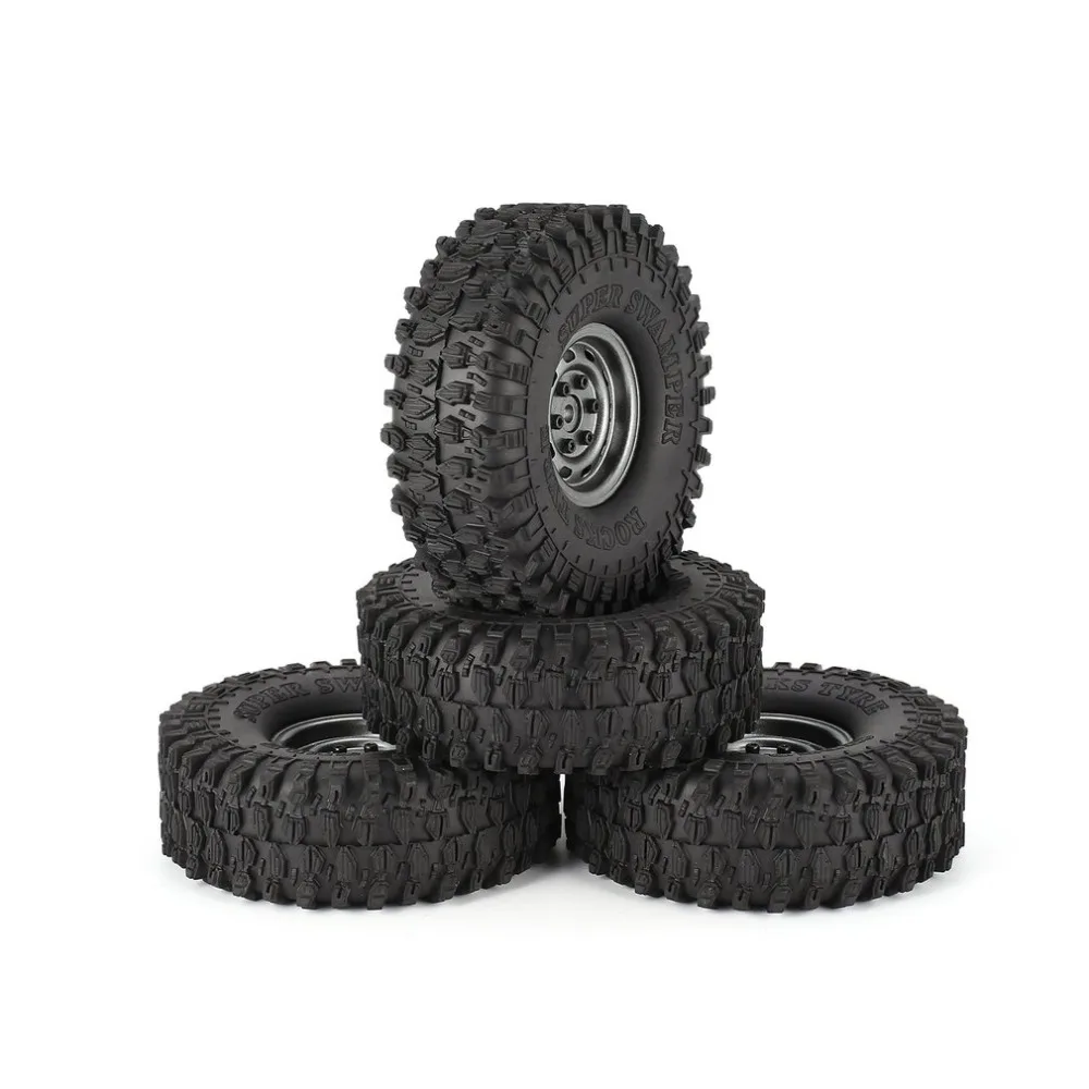 

4Pcs 1.9 Inch 120mm Rubber Tires Tire with Metal Wheel Rim Set for 1/10 Traxxas TRX-4 SCX10 RC4 D90 RC Crawler Car Part