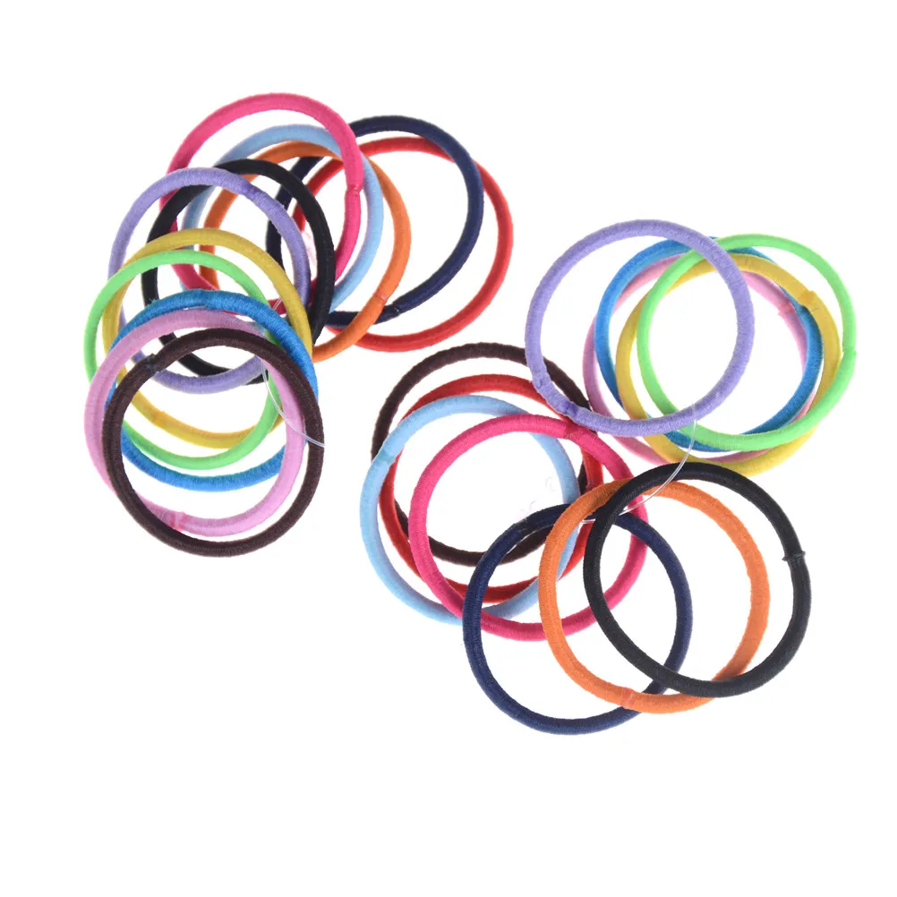 24pcs Colorful Rubber Elasticity Holders Hair Rings Elastic Hairband