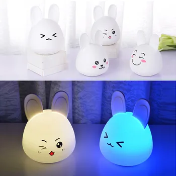 

2019 Expression Bunny Animal Gift Cute 1200mAh LED Light With Silicone Best Gift Kids 19Mar13