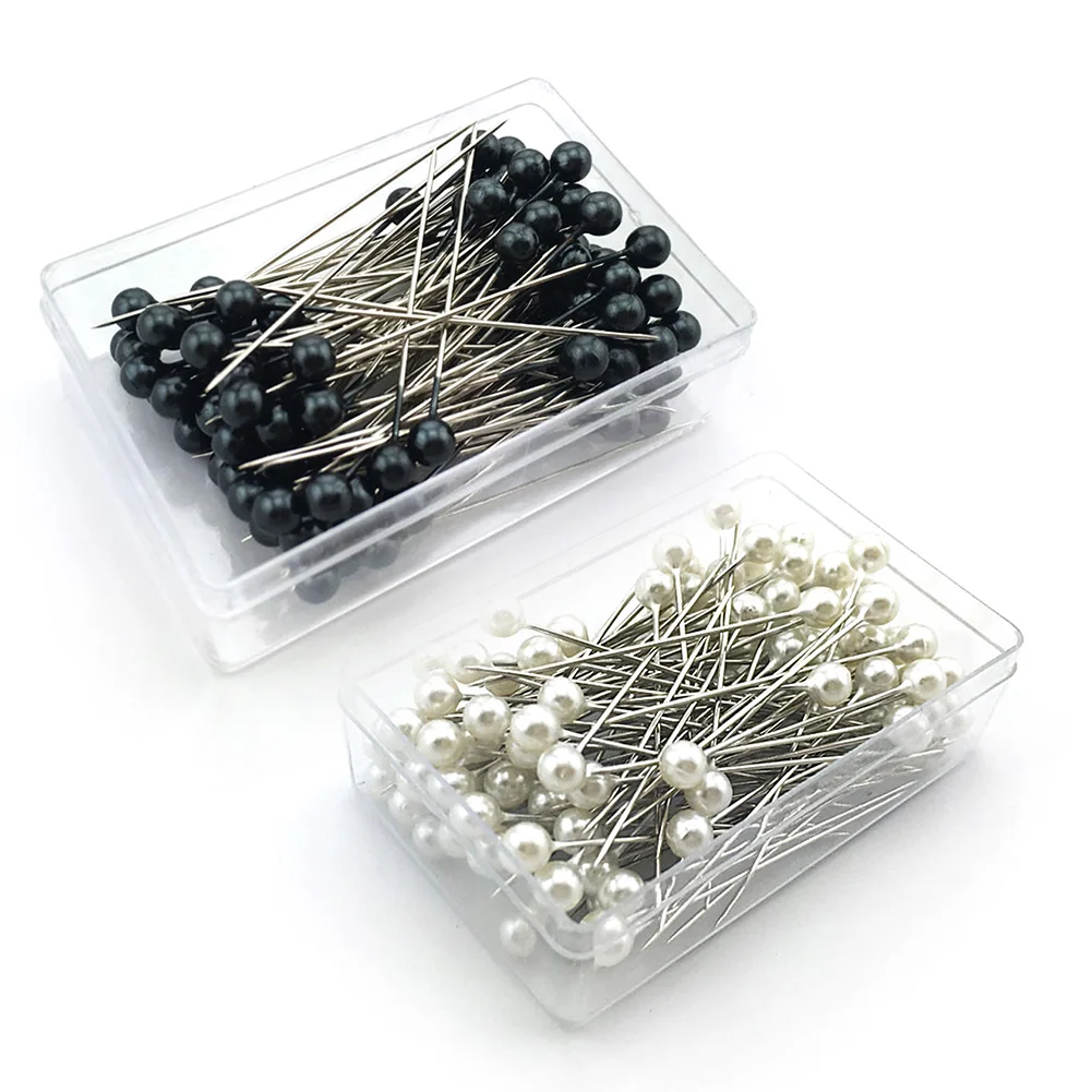 

100pcs/lot Sewing Needles 36mm Glass Head Pins Knitting Needles Set DIY Tool Needles Holder Glass Head Pins Knitting Needles Set