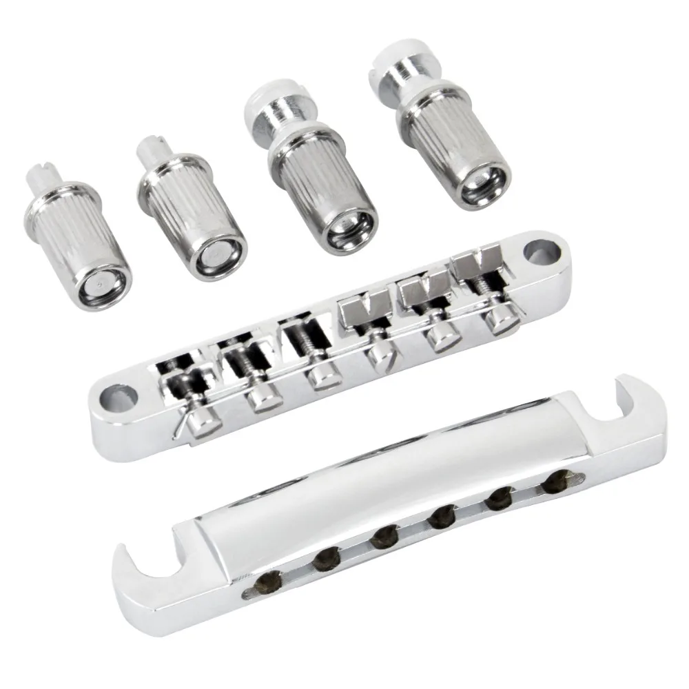 New Chrome ABR 1 Bridge and Tailpiece for Electric Guitar Replacement