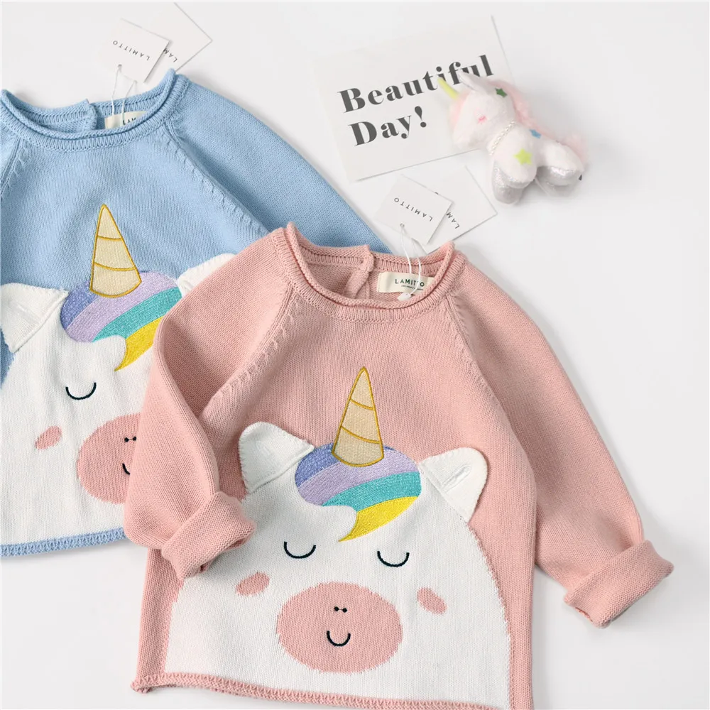 

kids sweaters boy sweater baby girl pullover Cute unicorn pattern embroidery clothes girls cotton lovely sweaters knit sweater