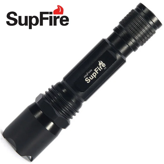 

New SupFire C2 CREE Q5 LED Flashlight Lanterns 260 Lumens Searchlight Single Torch by 18650 Battery