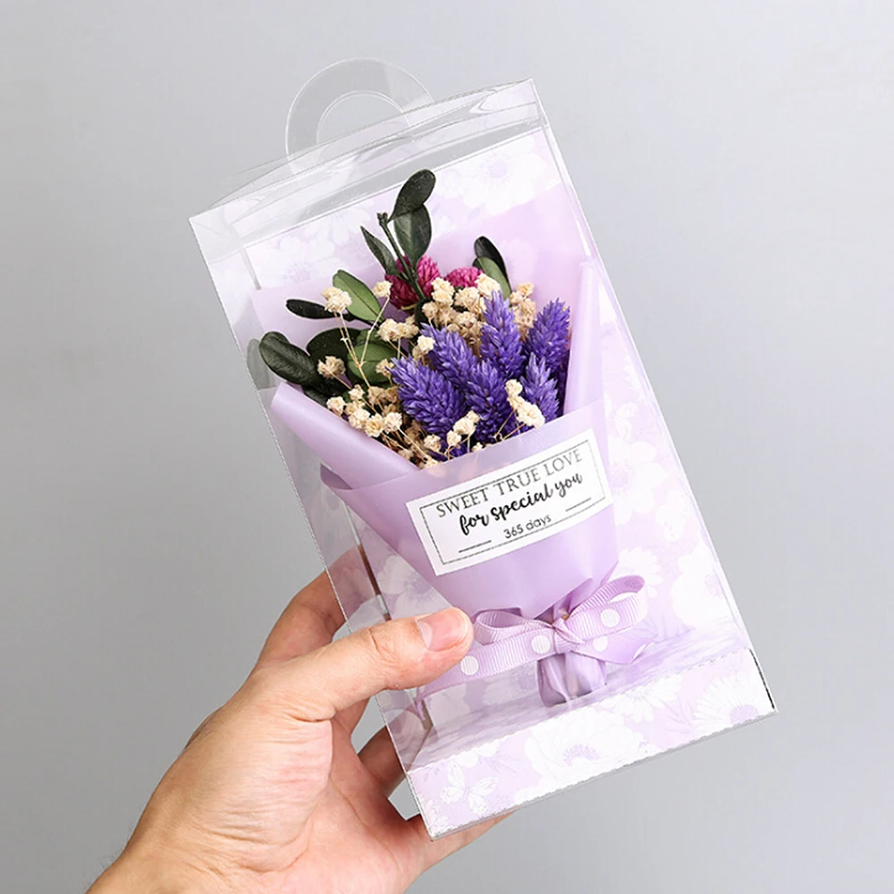

Artificial Gypsophila Flower Bouquet Home Garden Christmas Decoration Dried Flower with PVC Gift Box for Valentine's Day Gift