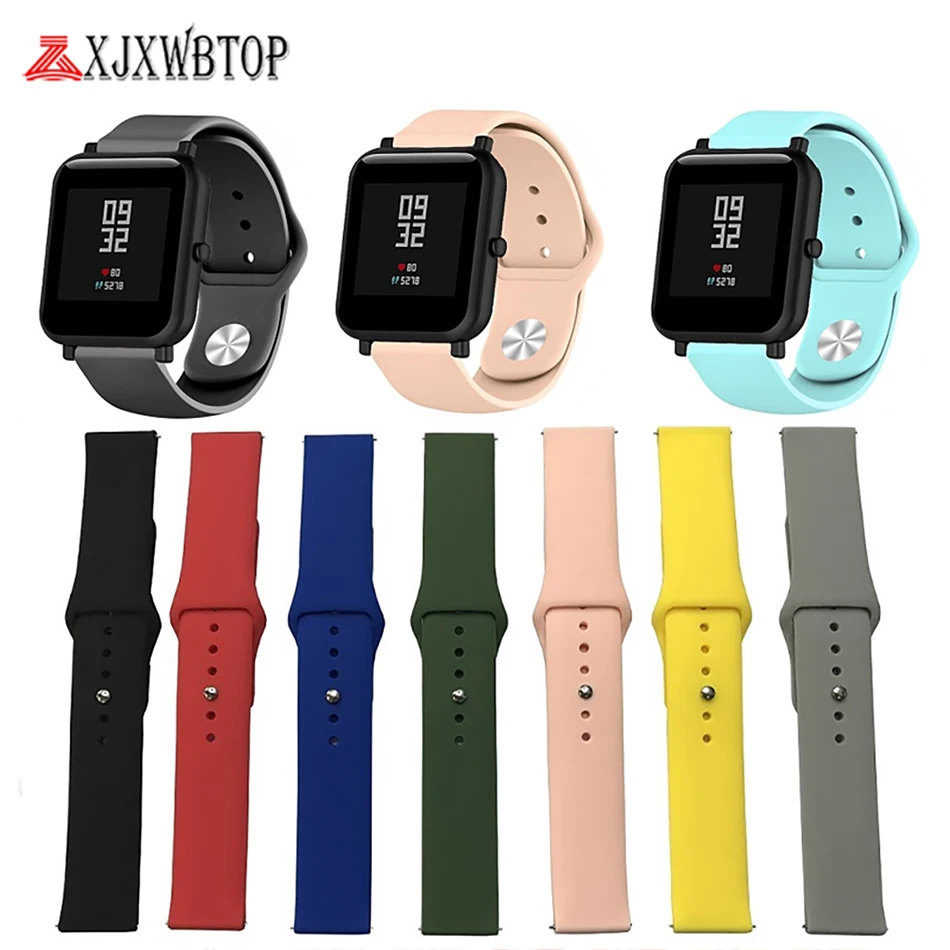 20 мм спортивный ремешок для часов Amazfit Bip Xiaomi Huami Youth мягкий силиконовый