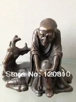 

00300 Chinese copper ancient statues one of the eighteen disciples of the Buddha