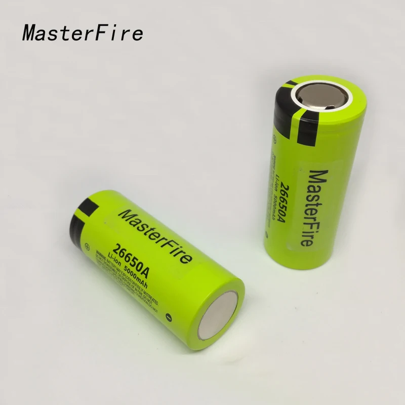 MasterFire для Panasonic 3,7 V 26650A 26650 5000mAh Max 10A разрядка Литиевая Батарея перезаряжаемые батареи