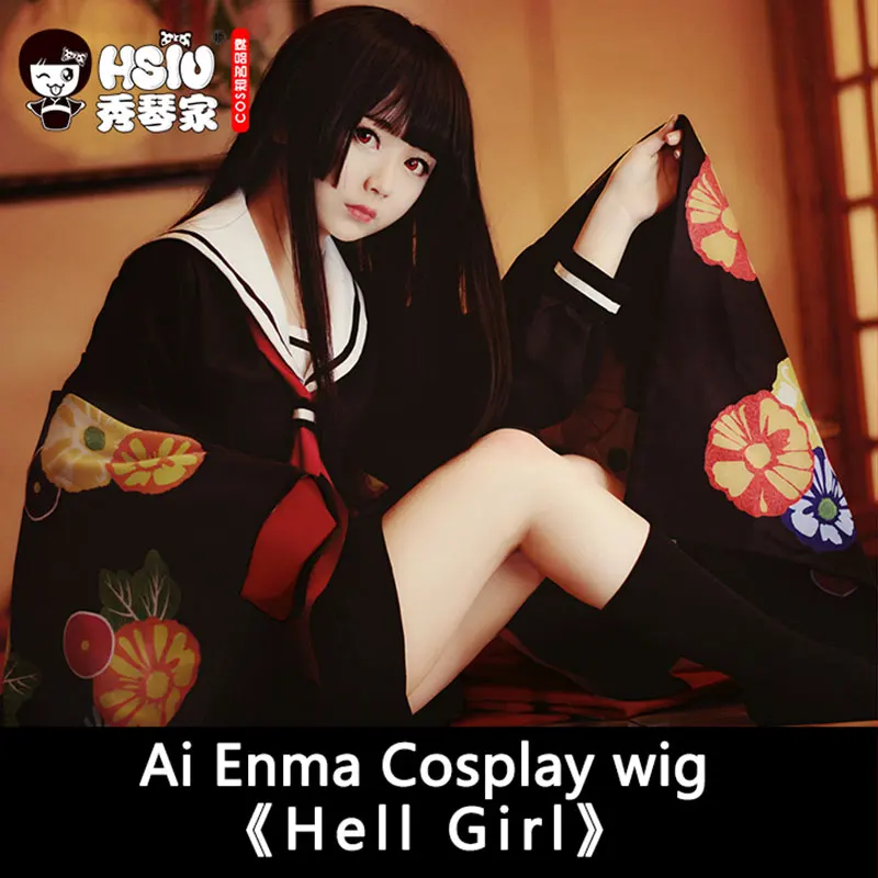 HSIU новый высококачественный Hello GIRL Косплей парик AI ENMA play парики аниме игры