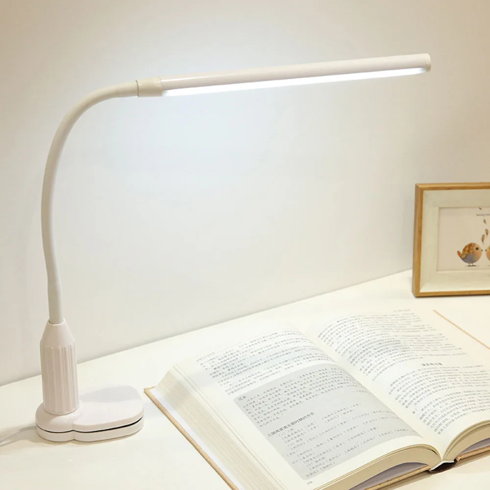 White Desk Lamp LED White Plastic Handle Usb Touch Light 5v Contemporary Office Touch Table